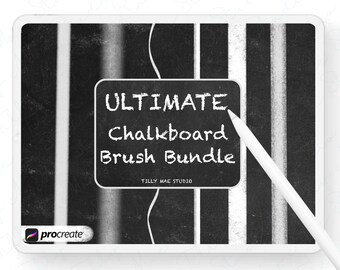 Chalkboard Brushes for Procreate: Digital Chalk Texture Bundle (JPG Files)