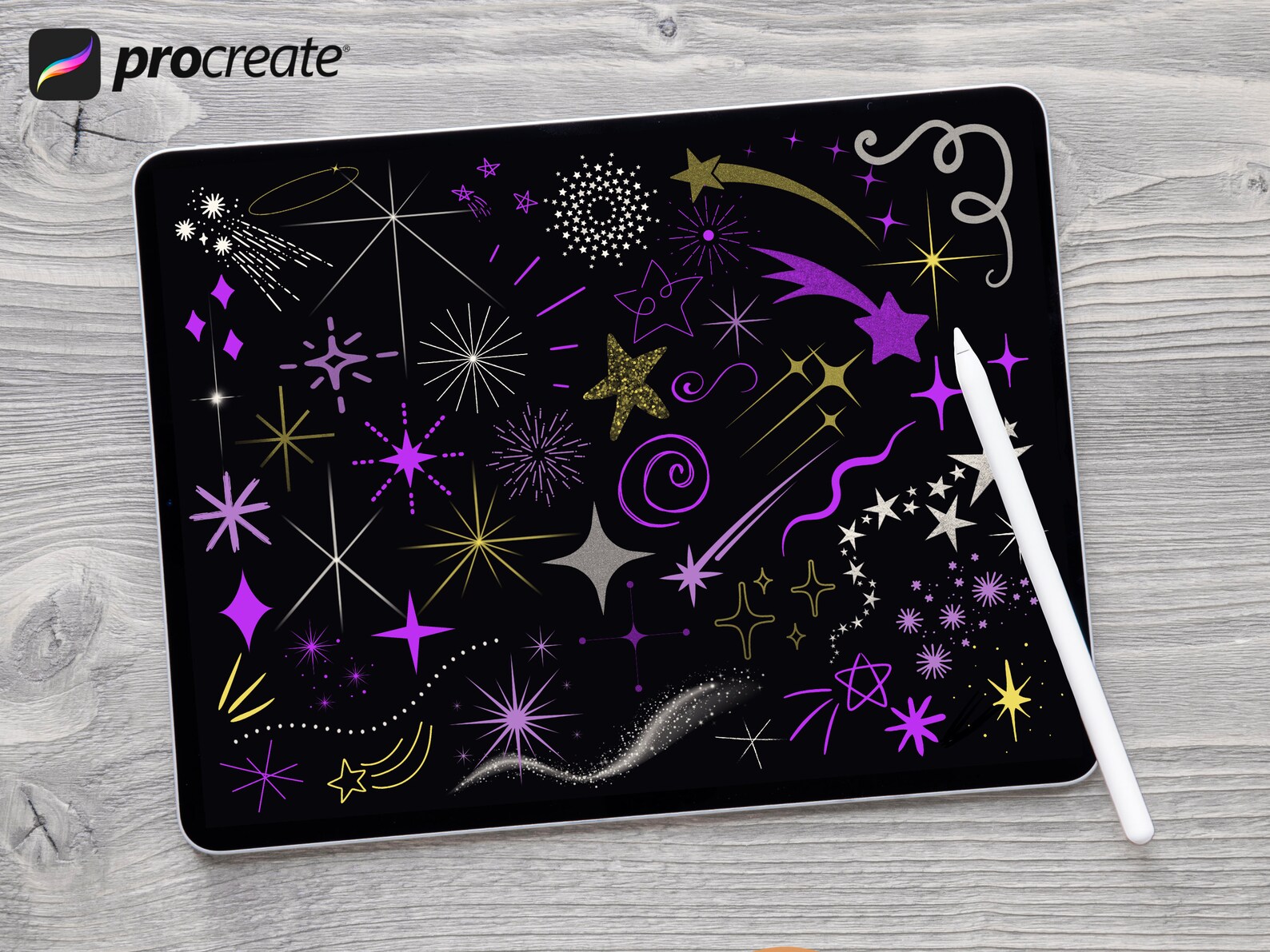 50 Procreate Stars Procreate Star Stamps Procreate Stamps - Etsy