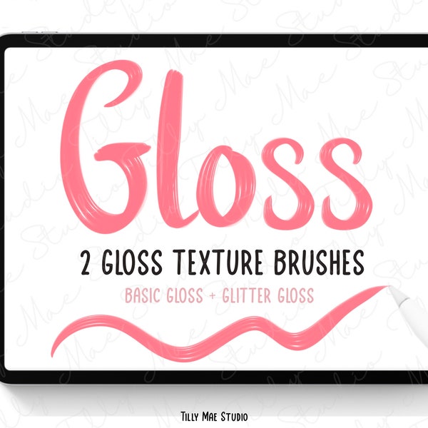 Glossy Procreate Brushes | Gloss Procreate Brush | Procreate Glossy Brushes | Procreate Lip Gloss Brushes | Procreate