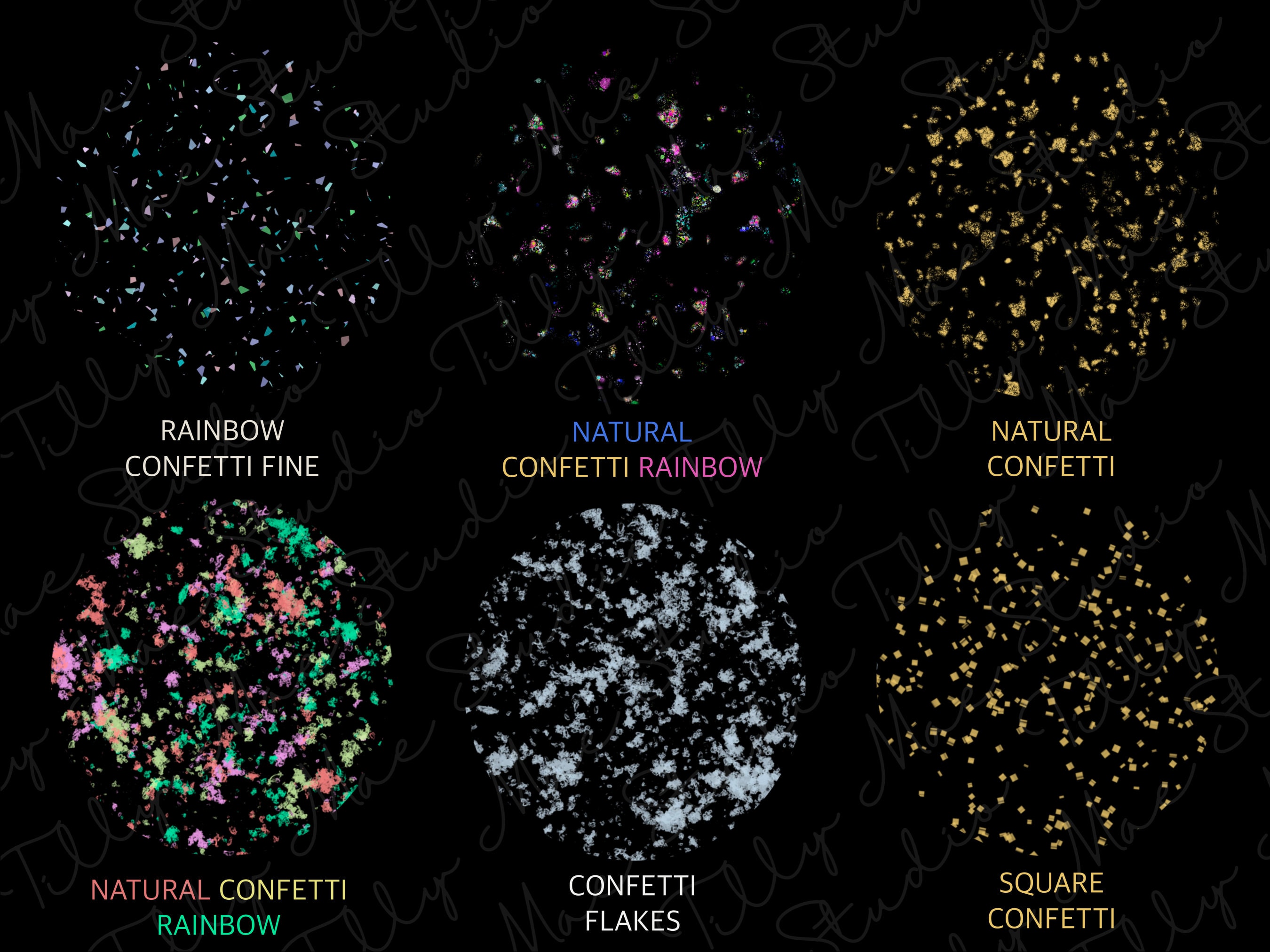 15 Confetti Procreate Brushes Confetti Rainbow Procreate Brush Set