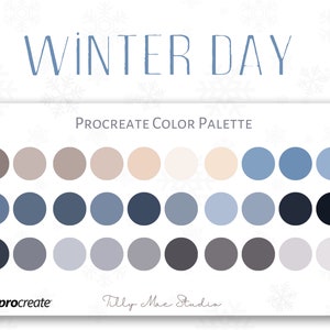Procreate Color Palette, Winter Colors Palette, Cool Swatches, Colour Palette, Digital Paint Palette for Instant Download