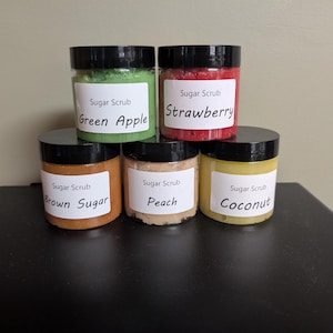 Sugar Scrub 4 oz, Natural body scrub, Scented body scrub, sugar scrub for hands