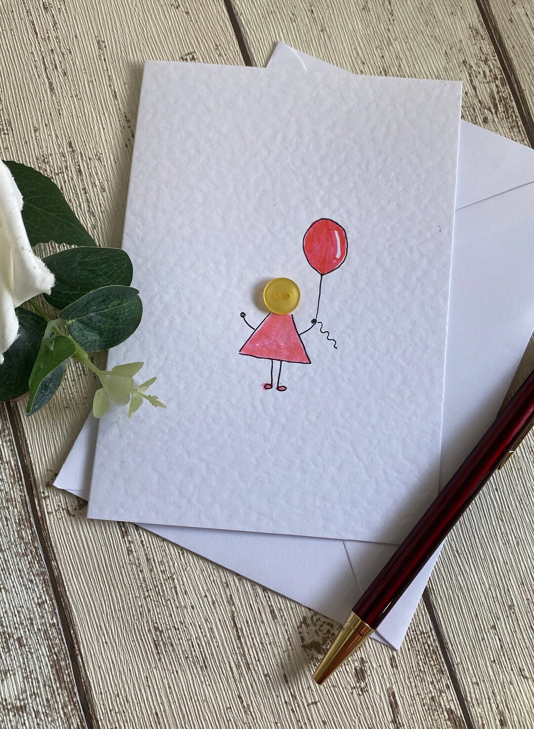 Using Buttons Birthday Card Button Birthday Cards - Etsy