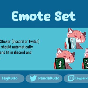 Pandie Cards Emotes /Stickers Set for Twitch and Discord