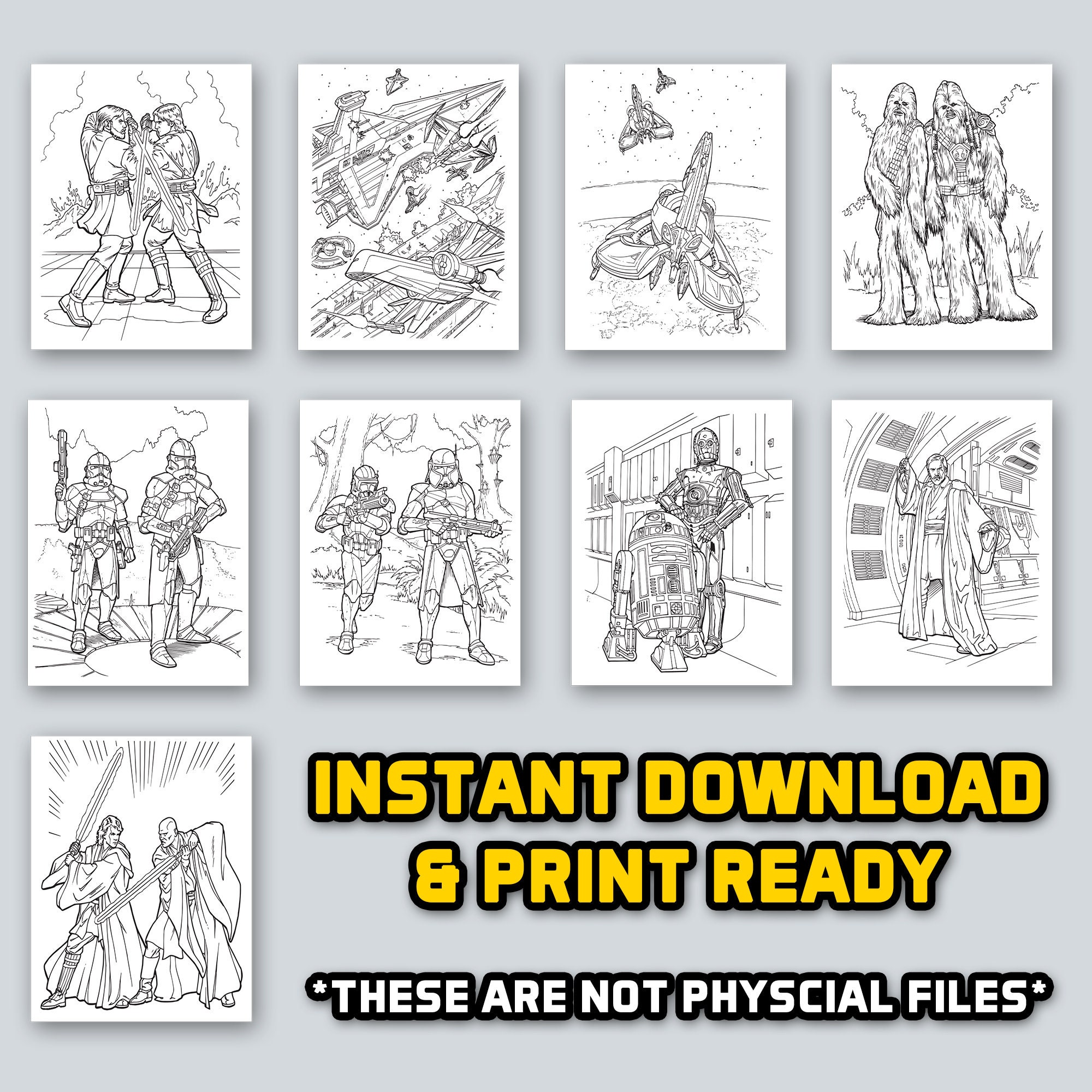 Star Wars Digital Coloring Pages PDF 40 Coloring Pages - Etsy