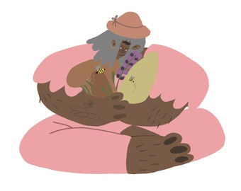 CottageGirl | Vinyl sticker| Black Girl Stickers | cottagecore stickers