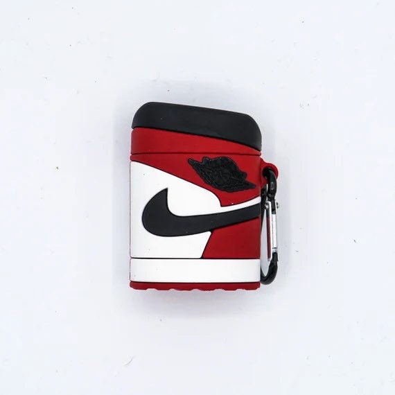 Nike Air Jordan 1 Black Red White Airpod Case Gen 1 2 Free Etsy