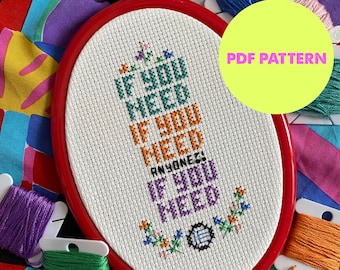 If You Need, I'm Open! - Counted Cross Stitch - PDF Pattern