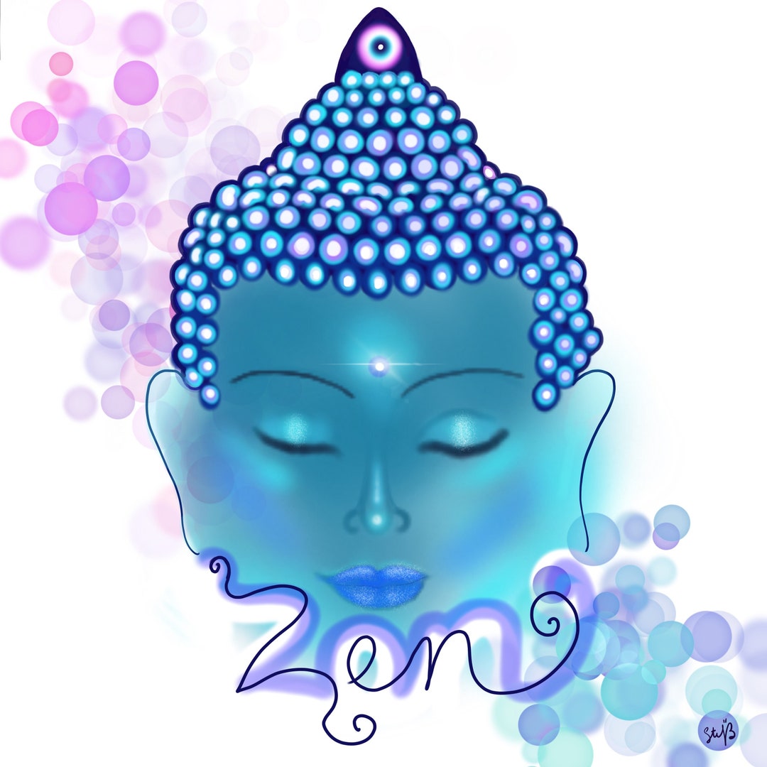 Zen Buddhism Printable Illustration Wall Decor Digital Art - Etsy