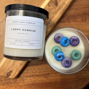 Loopy Sunrise Soy Candle, Dessert, Fruit Loops