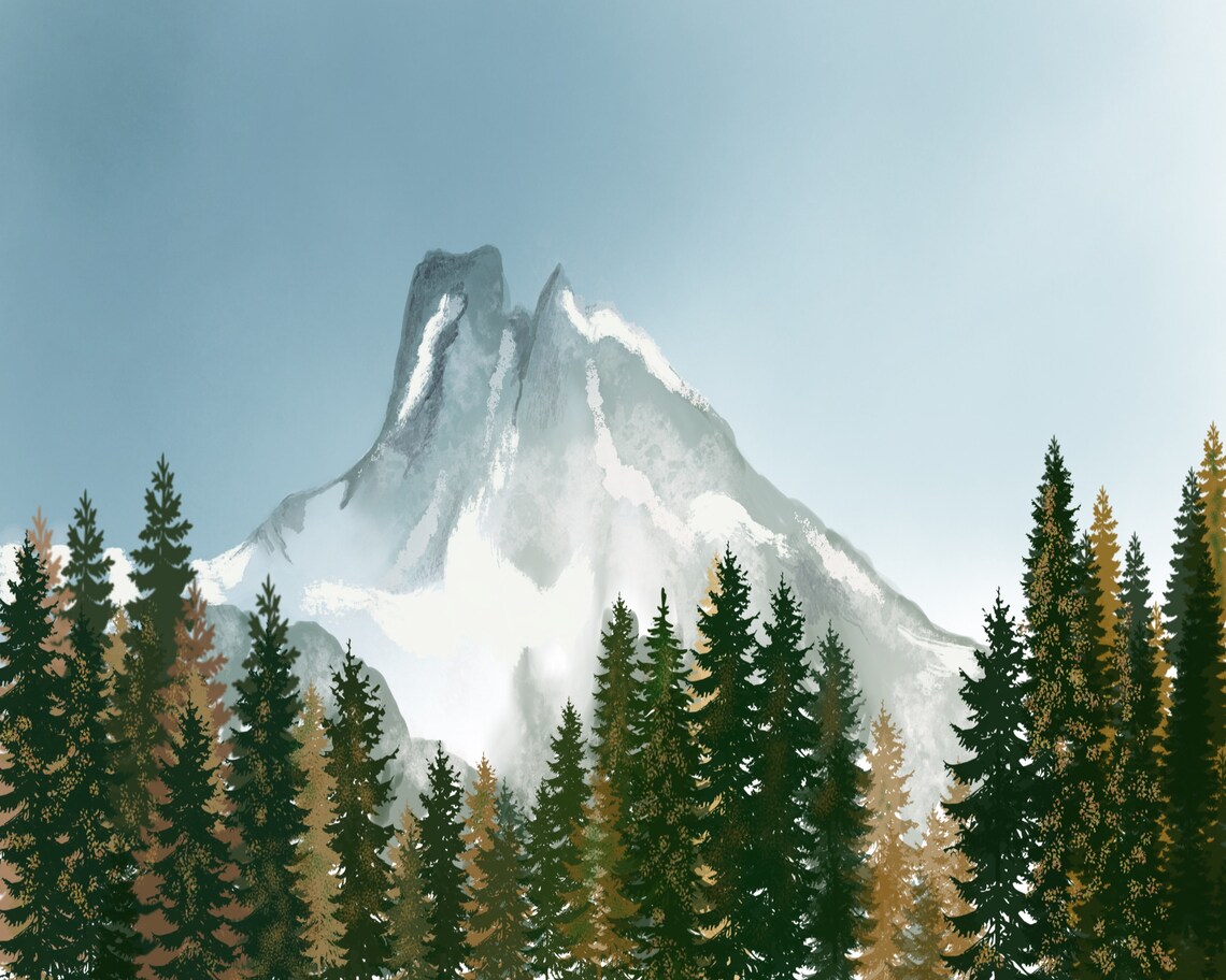 Printable Wall Art Rocky Mountains Landscape Abstract Etsy