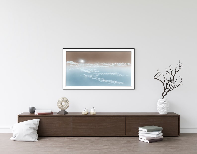 Samsung Frame TV Art Sunset Glow Frame TV Art Landscape Neutral Art Watercolor Abstract Instant download Digital Digital Download