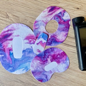 Cerotti ipoallergenici per il diabete, Overpatch, Underpatch, Dexcom G6, G7, Guardian 3, 4, Freestyle Libre, Omnipod, Tubie Tape, CGM, Sensor viola