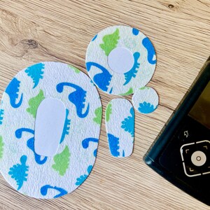 Hypoallergenic Diabetes Patches, Overpatch, Underpatch, Dexcom G6, G7, Guardian 3, 4, Freestyle Libre, Omnipod, Tubie Tape, CGM, Dinosaur