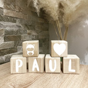 First name cubes / wooden cubes / personalized cubes / room decor / personalized / birth gift