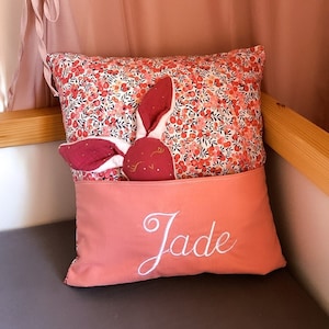 Cushion / customizable cushion / removable cover / first name cushion / embroidery / room / decoration / personalized gift / birth / baby