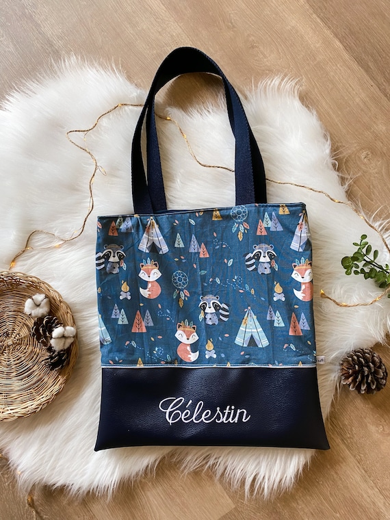 Tote bag, tote bag personnalisé, sac personnalisé, sac crèche, sac nounou, tote bag prenom, cadeau personnalisé, maternelle, sac brodé