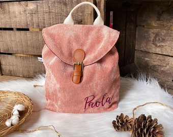 personalized children's backpack, corduroy bag, personalized bag, personalized backpack, nursery bag, personalized children's bag, backpack