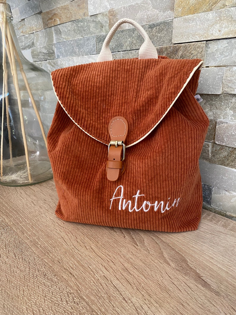 Personalized children's backpack, personalized bag, personalized backpack, corduroy bag, personalized backpack, child bag image 8