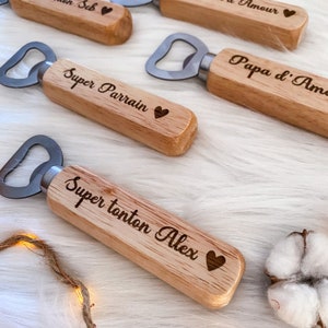 Personalized bottle opener, wooden bottle opener, personalized gift, baptism gift, grandpa, Father's Day, godfather, baptism, bottle opener, wood