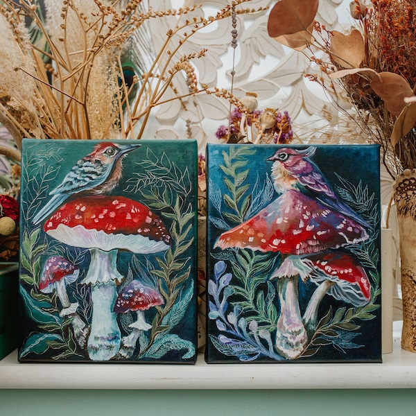 Toadstool Painting Etsy
