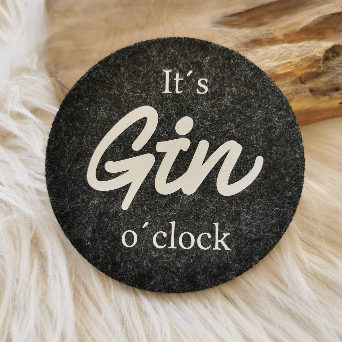 4 Gin-Untersetzer Aus Filz Mit Lustigen Sprüchen – 10x10 Cm, Schwarz, Perfekt Als Geschenk Für Gin-Liebhaber