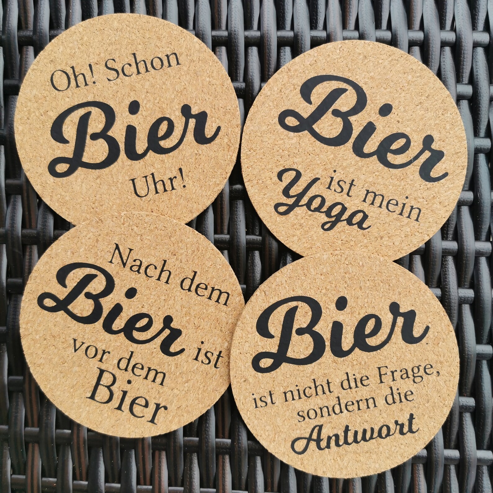 Untersetzer aus Kork 10cm für Bier Freunde Etsy.de