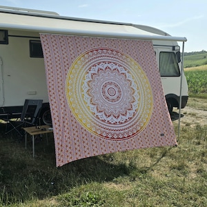 Camper DIY Set – Self-sew shade sail with tent keder | Camping privacy screen including instructions & accessories Gelb