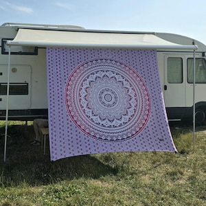 Camper DIY Set – Self-sew shade sail with tent keder | Camping privacy screen including instructions & accessories Rosa