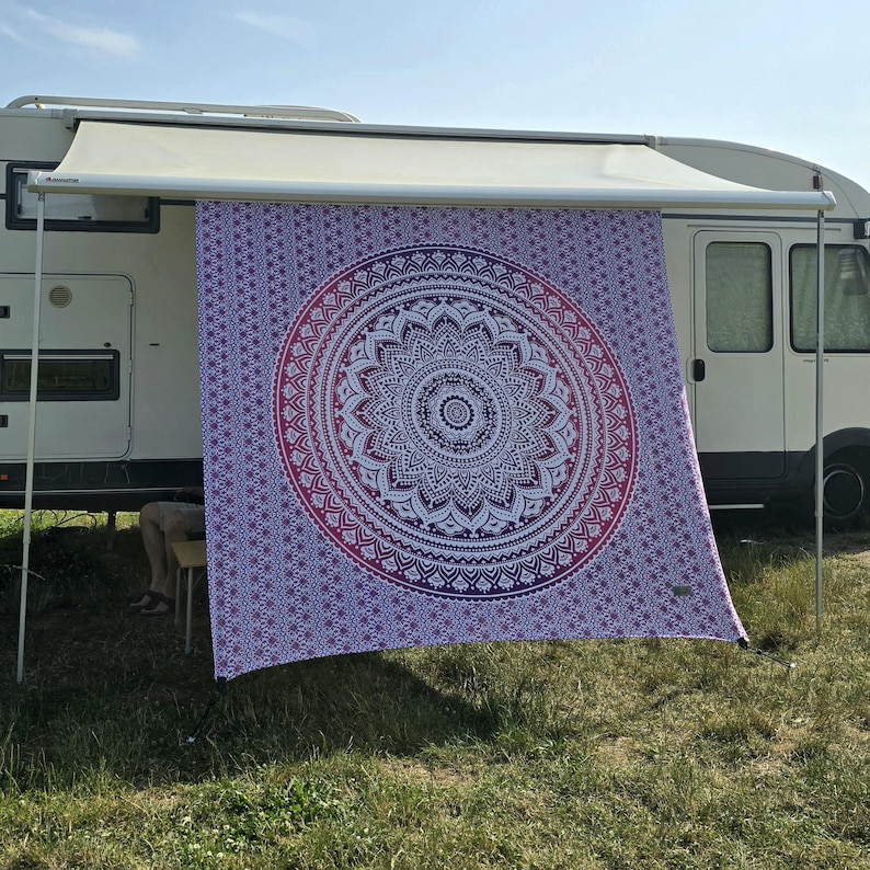 Camper DIY Set – Self-sew shade sail with tent keder | Camping privacy screen including instructions & accessories Rosa