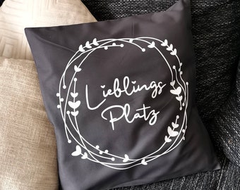 Cushion cover dark gray favorite place