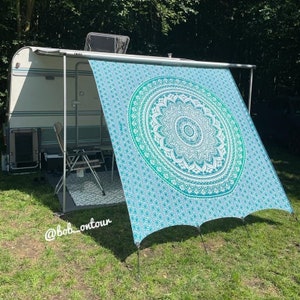 DIY set shade cloth, privacy screen with piping for sewing yourself Grün