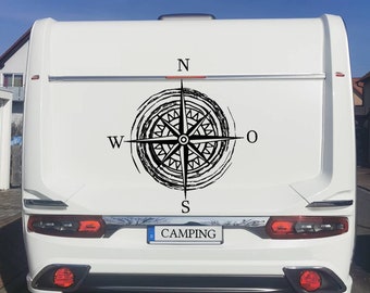 Autoaufkleber Kompass für Wohnwagen, Wohnmobil, Van, Camping etc. auch als Wandtattoo,  65cm