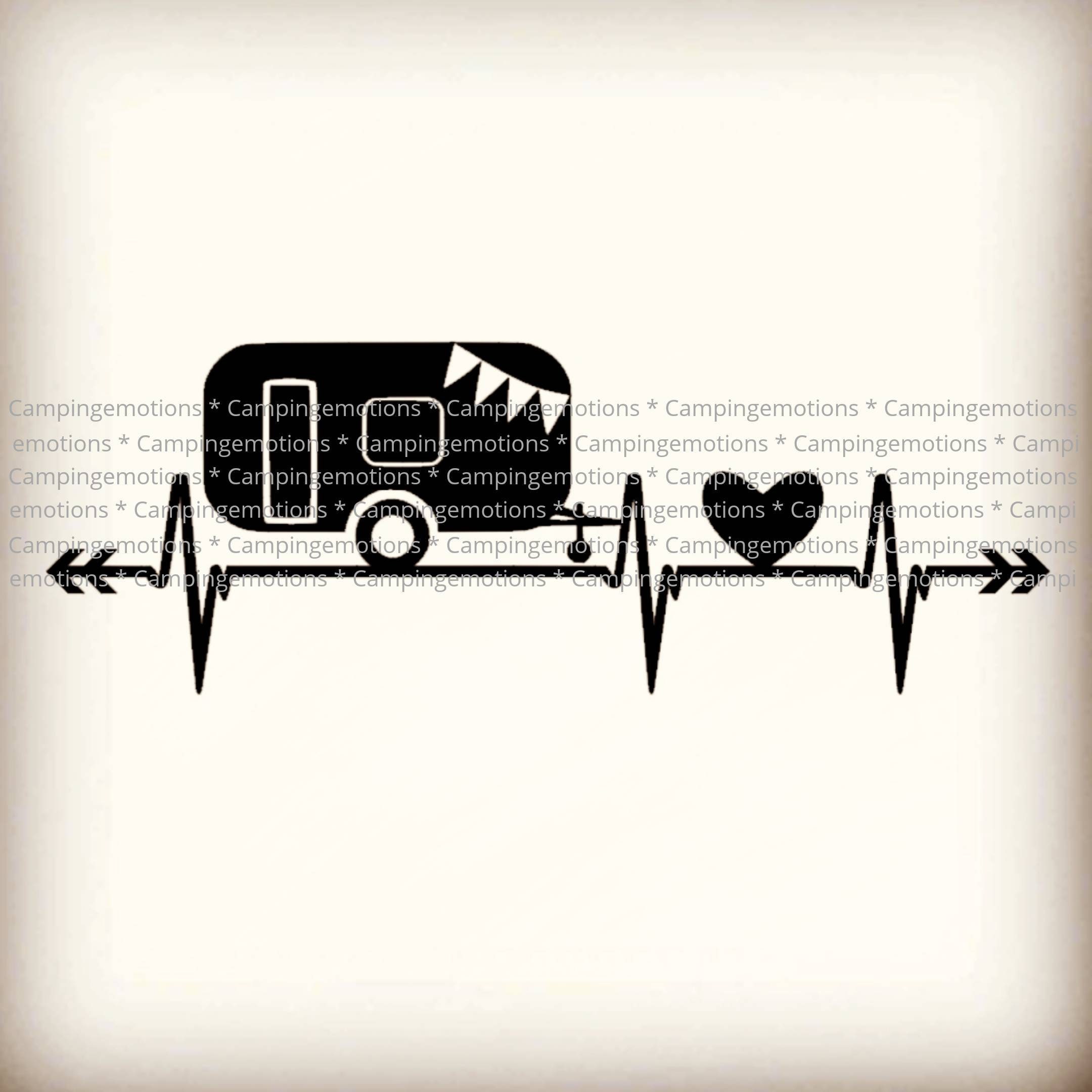 Aufkleber Wohnwagen Herzschlaglinie Wohnwagen, Auto