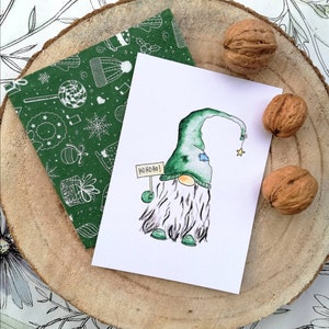 Postkarte - Wichtel - mit handgemaltem Wichtel aus Aquarell - 300g /m2 - DIN A6