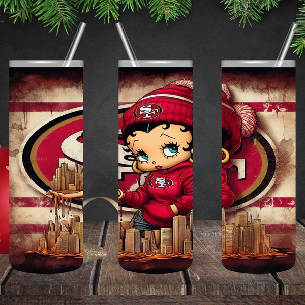 SF 49ERS Betty Boop 20oz Skinny Tumbler