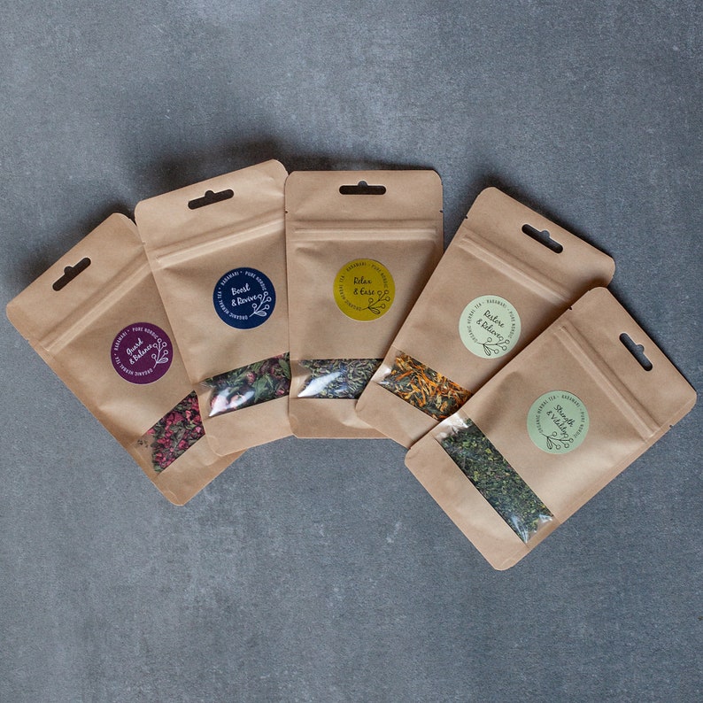 Herbal Tea Sampler SET Mix of 5 Nordic Herbal Blends Tasting Etsy