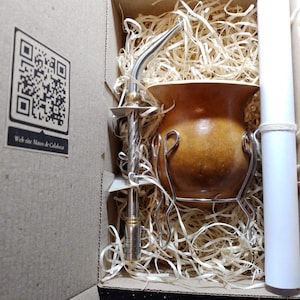 Gourd Mate Natural Porongo Argentinian/No Tinctures/Plastic Free Compostable box//Bamboo Organic/Parrot beak Steel straws/Artisan Hand Made.