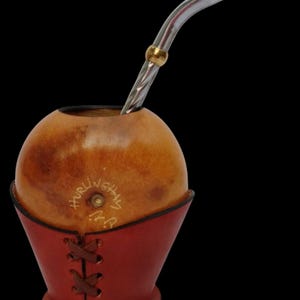Mate Gourd cup gaucho argentine/Cookie Argentino traditonial/Genuine leather foot/Steel-Bamboo straws/compostable box/Workshop artisan/