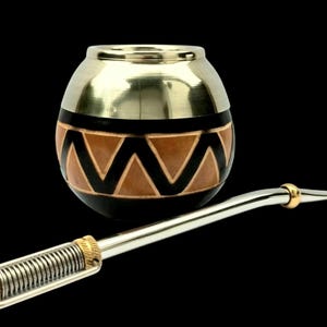 Mate de Calabaza Argentina/German Silver Big Mouth/Stainlees Steel straws/Carved-Burned/Hand Made/Cardboard compostable box/Plastic Free/