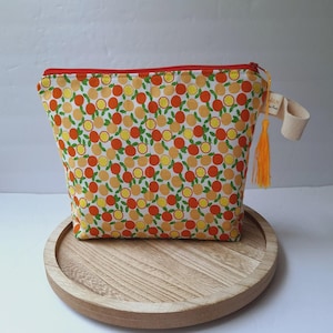 Peach Fruit Cosmetic Travel Bag  Large Zipper Pouch