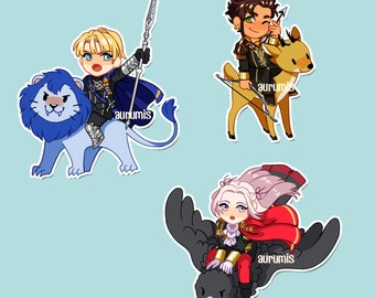 Fire Emblem Three Houses  Stickers - Edelgard - Dimitri - Claude - Blue Lions - Black Eagles - Golden Deer - cute kawaii videogame