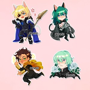 Stickers Fire Emblem Three Houses - Claude - Dimitri - Byleth - mignon kawaii jeu vidéo