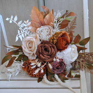 Rust terracotta wedding bouquet, Bridesmaid  bouquet,  Fall wedding bouquet