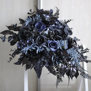 Gothic wedding bouquet, Black bridal bouquet, Halloween wedding