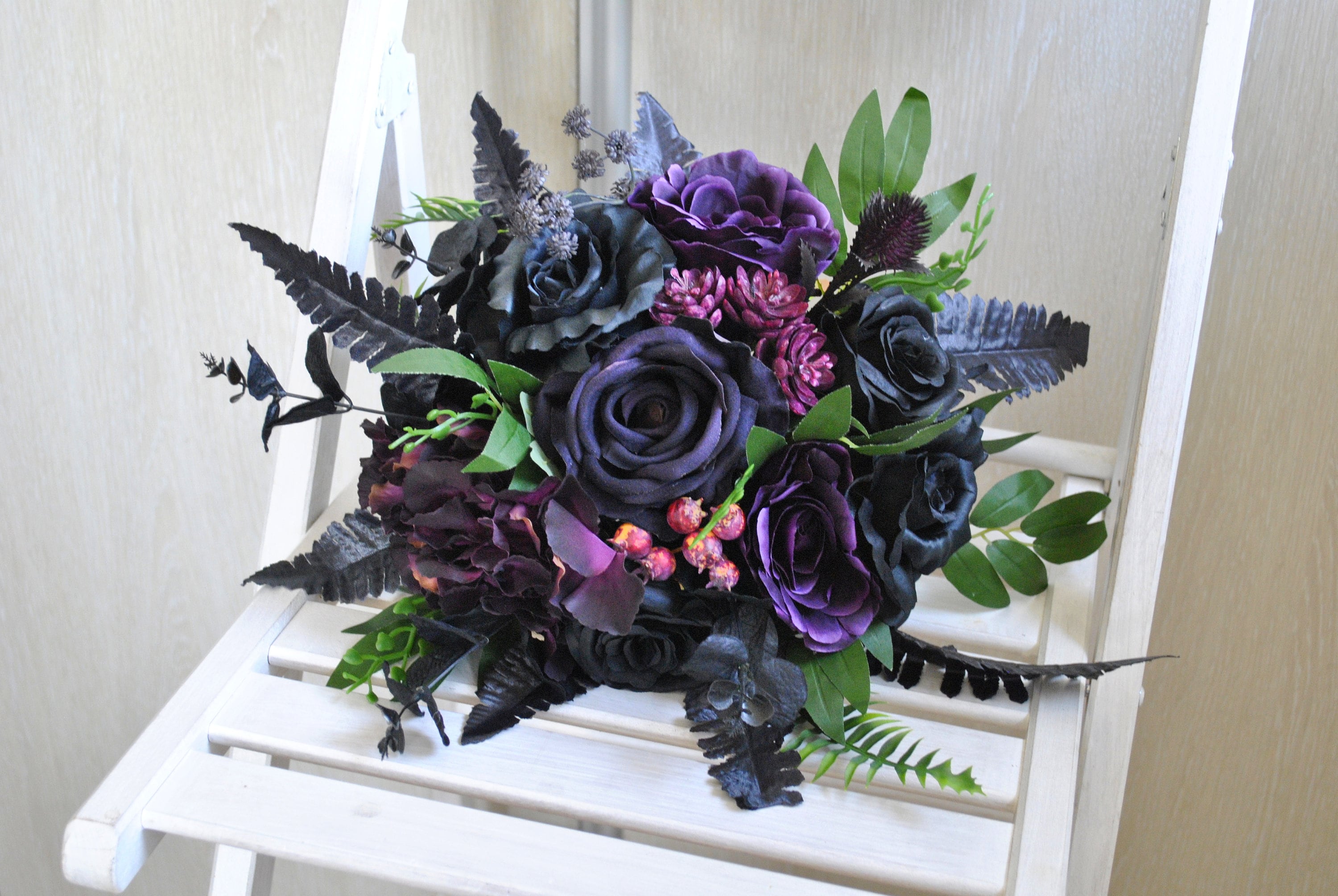 Deep Green Black Purple Wedding Bouquet, Gothic Wedding Bouquet, Halloween  Wedding - Etsy, image size:3000x2008