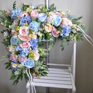 Wildflowers arch flowers, Multicolor arch swag, Spring summer wedding