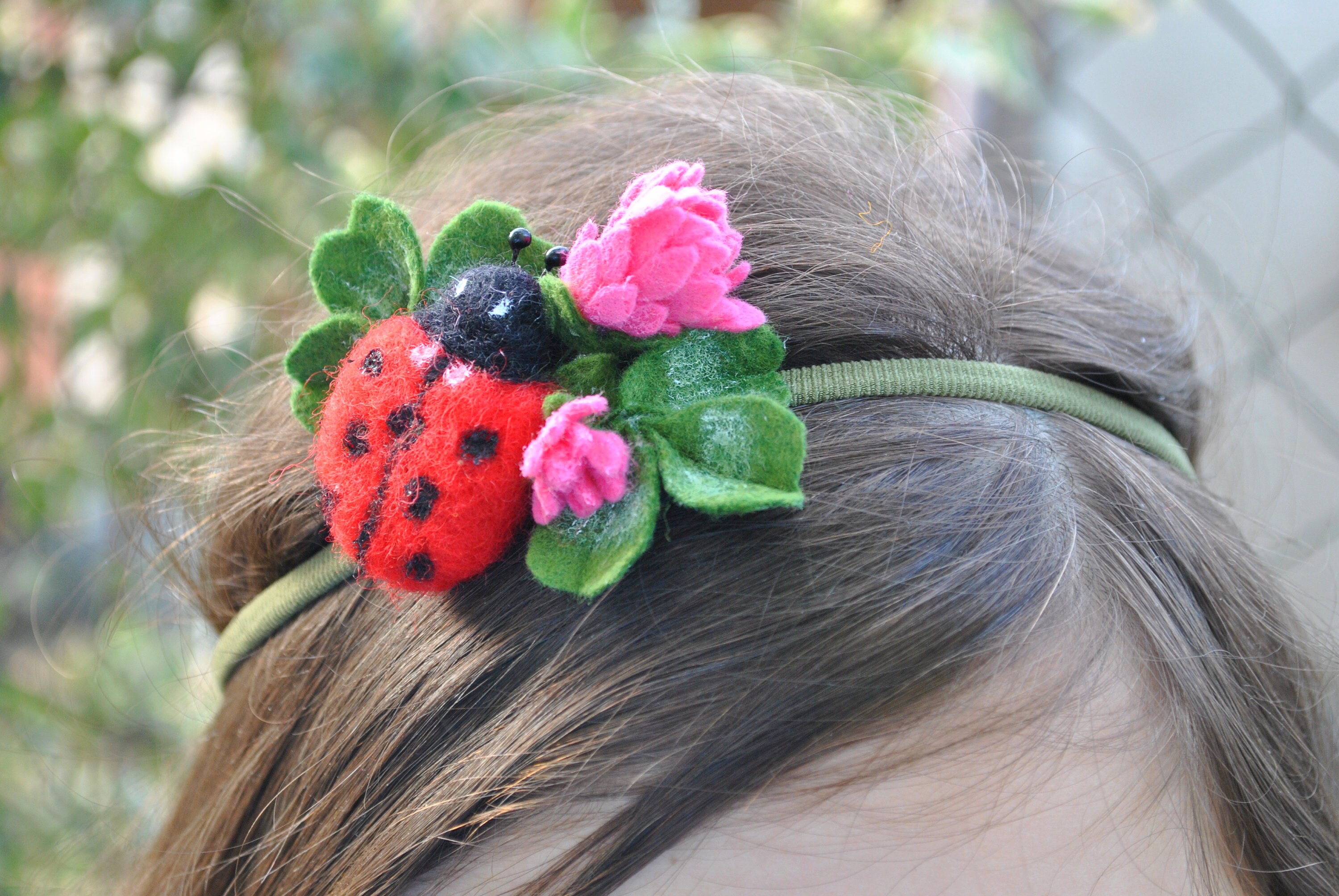 Felt flower headband Ladybug headband Red ladybug girl Etsy