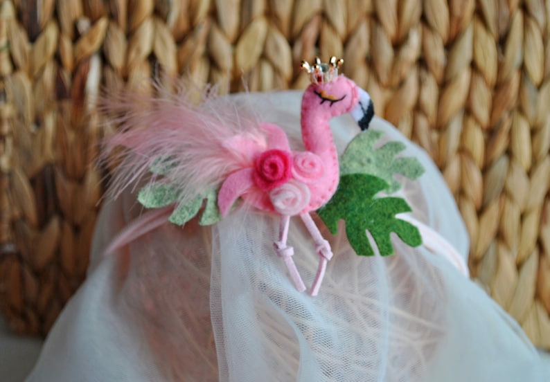 Pink Flamingo Headband Flamingo Baby Headband Felt Headband Etsy