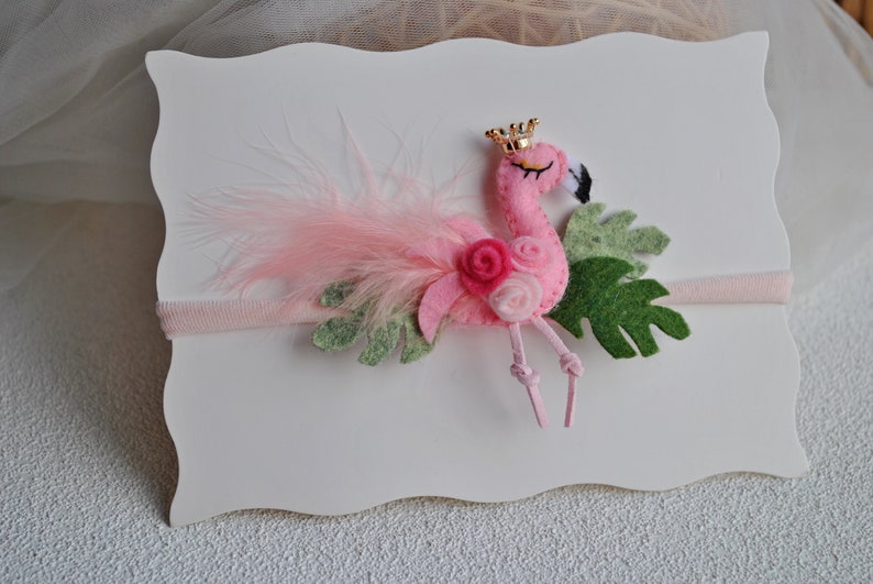 Pink Flamingo Headband Flamingo Baby Headband Felt Headband Etsy